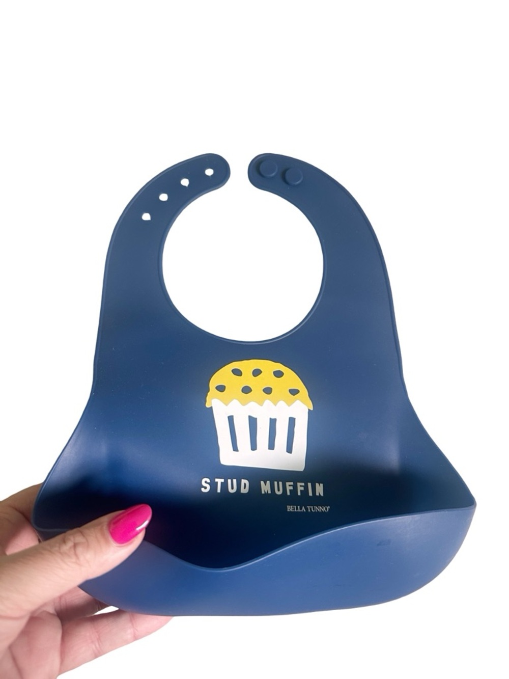 Bella Tunno ‘Stud Muffin’ Silicone Bib Navy Blue
